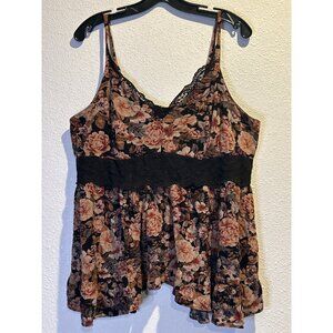 TORRID  (SIZE 2) Rose Floral Lace Tank top  Cami Shirt